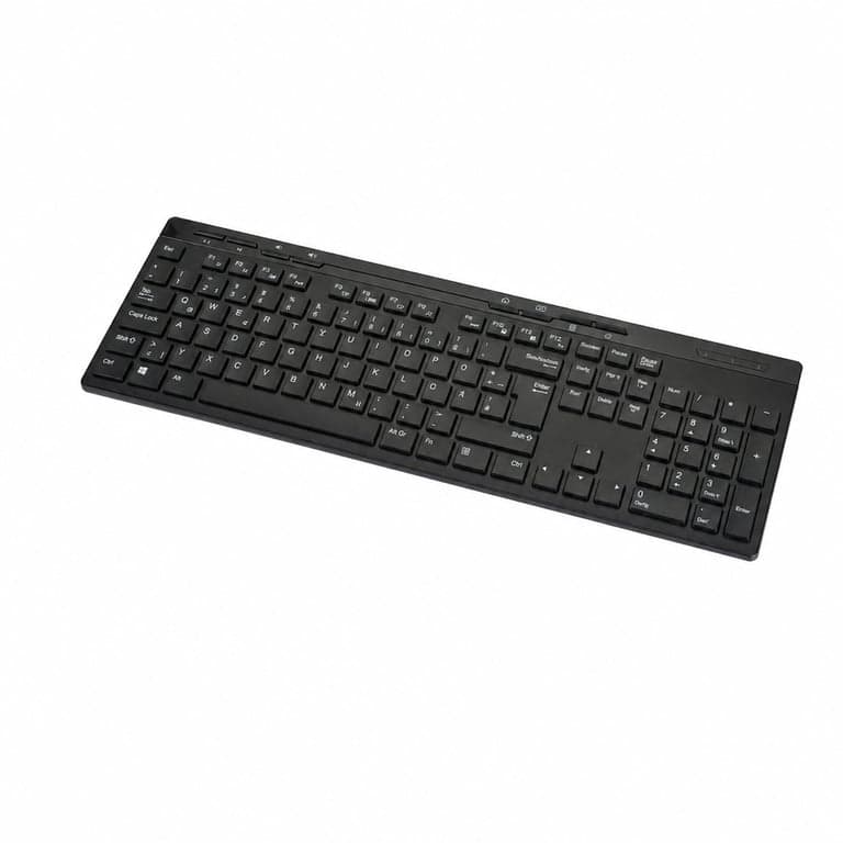 Set tastatură și mouse wireless Amazon Basics, dimensiune completă, 2,4 GHz, receptor USB — uzură minimă (stare: vezi a 2-a imagine)