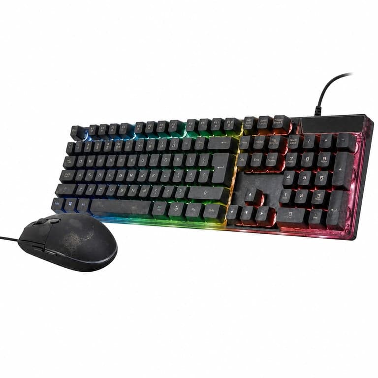 Set tastatură și mouse gaming Trust GXT 838 Azor RGB LED — Prezintă urme de utilizare (stare: vezi a 2-a imagine)