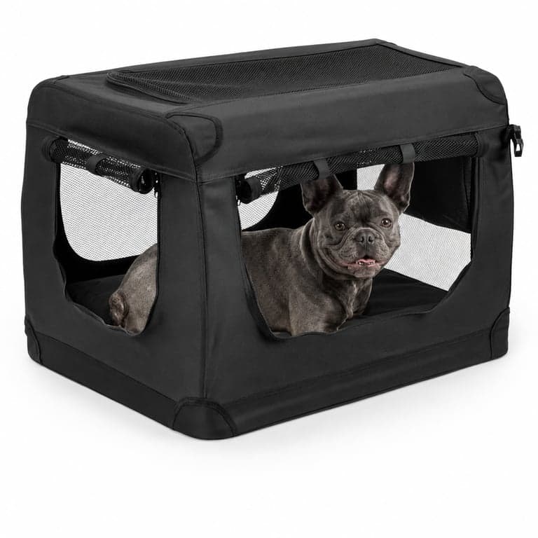 Cușcă pliabilă pentru câini lionto 70x52x50 cm negru, geantă de transport portabilă pentru câini și — fără pernă (stare: vezi a 2-a poză)