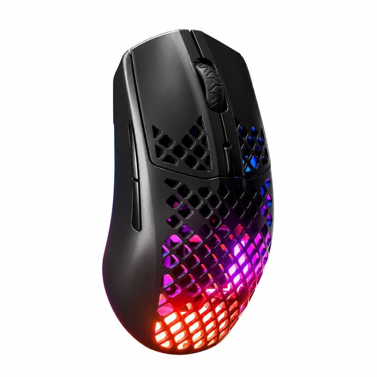 Mouse de gaming SteelSeries Aerox 3 Wireless RGB — senzor optic 18 000 DPI TrueMove Air — receptor USB (stick) lipsă (stare: vezi a doua imagine)