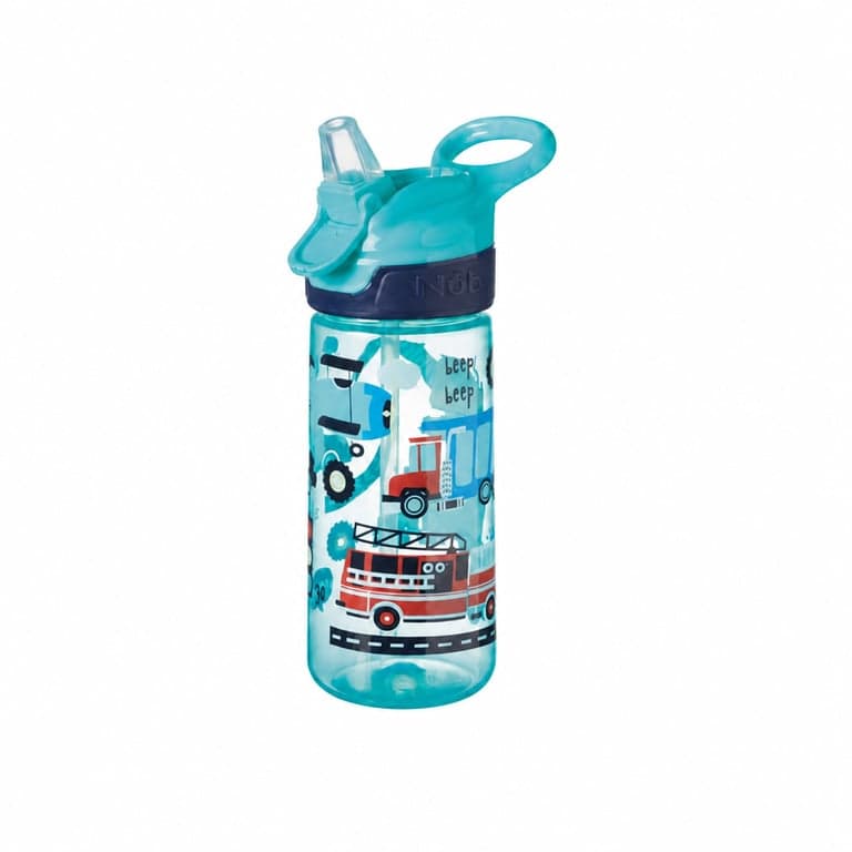 Nuby Super Quench sticlă pentru copii 540 ml, albastru, cu capac cu pai și mâner de transport, fără BPA, 18+ luni — set 1 bucată