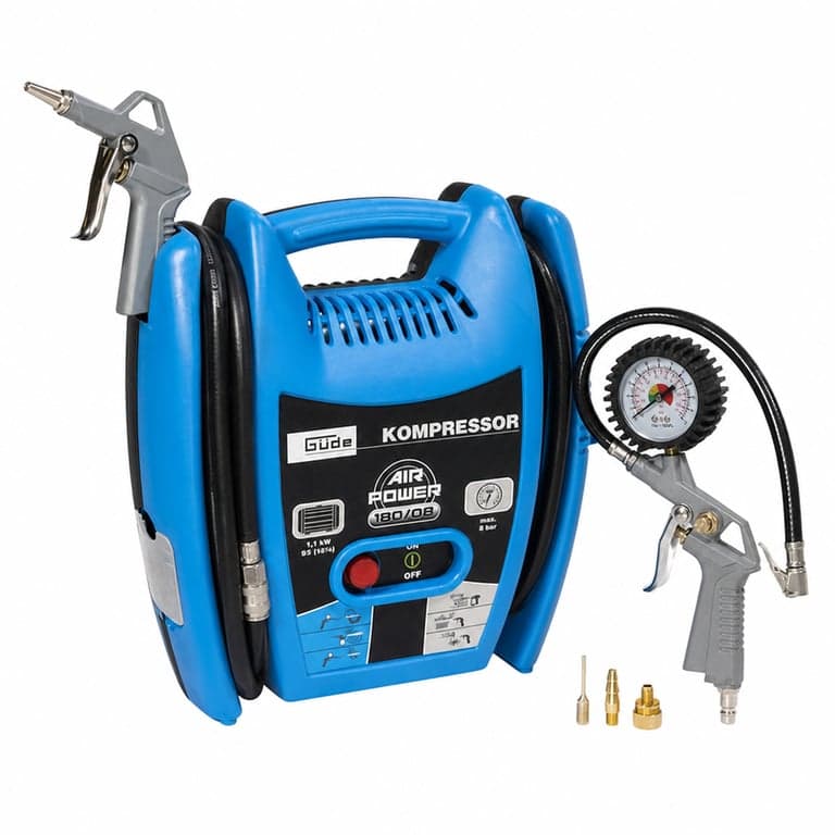 Compresor fără ulei Güde Airpower 180/08, 1100 W, 8 bar, 140 l/min — defect, pentru piese: utilizat (stare: vezi a 2-a imagine)