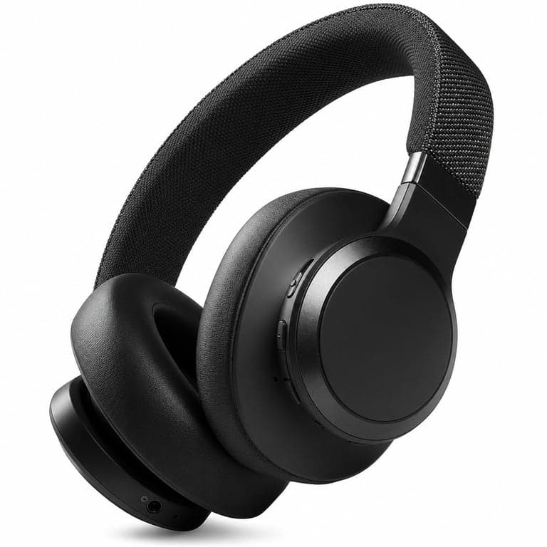 Căști over-ear cu Bluetooth JBL Live 660NC negre, cu anulare a zgomotului — defecte, pentru piese: portul de încărcare nu funcționează (stare: vezi a 2-a imagine)