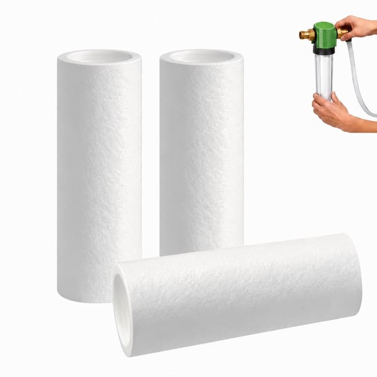 Cartuș filtrant de schimb din bumbac PP de 80 microni Gokemuak pentru filtrul de apă Grünbeck FSV Geno 1", 3 bucăți, filtru ceramic din polipropilenă