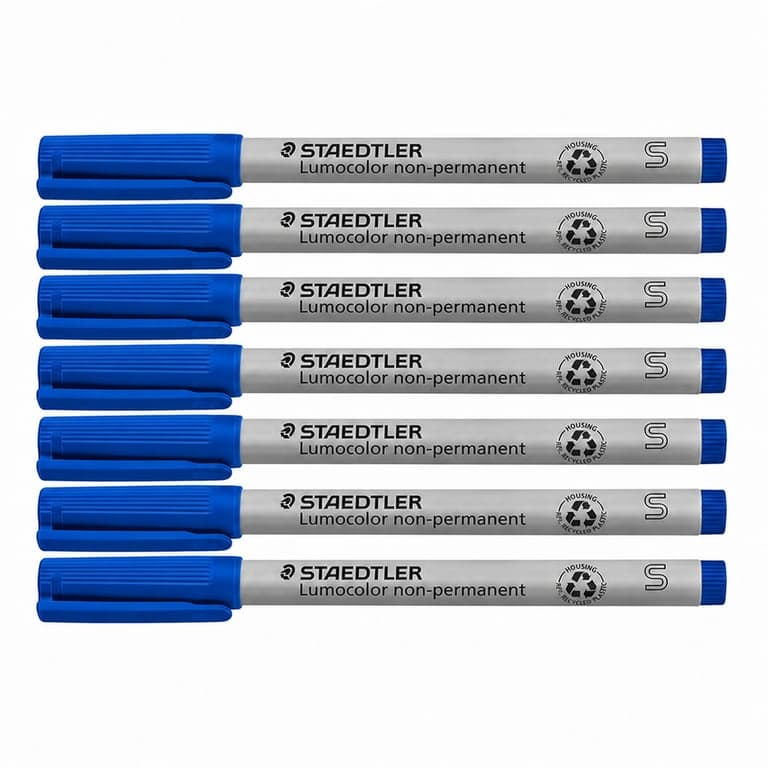Marker nepermanent STAEDTLER Lumocolor 311, albastru, vârf S 0,4 mm, 8 buc. (set parțial, din setul original)