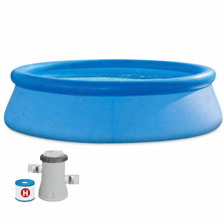 Piscină gonflabilă rotundă Intex Easy Set cu pompă de filtrare și cartuș filtru H, albastru — Prezintă urme de utilizare (stare: vezi a doua imagine)