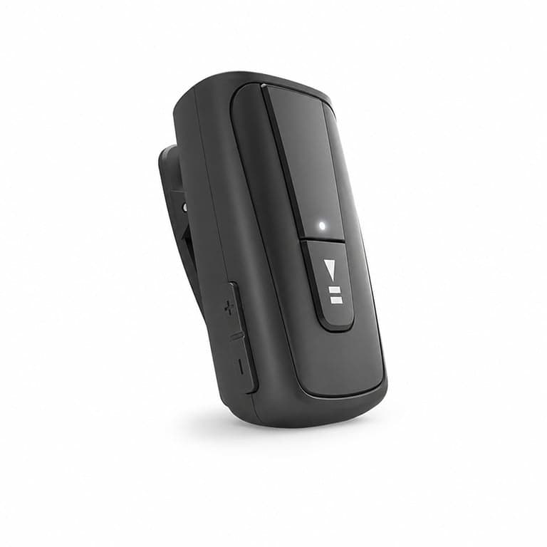 Căști Bluetooth cu clips SBS cu cablu retractabil - Second-hand — Lipsește cauciucul de pe cască și cablul de încărcare (stare: vezi a 2-a poză)
