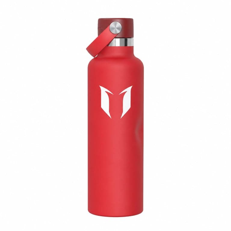 Termos din oțel inoxidabil Super Sparrow FlipFlow 750 ml, roșu — fără pai, cu o ușoară adâncitură laterală (stare: vezi poza 2)