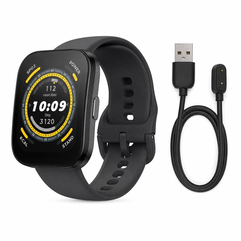 Ceas inteligent Amazfit Bip 5 46 mm, ecran de 1,91 inch, Bluetooth — defect, pentru piese: nu pornește / nu funcționează (stare: vezi a 2-a poză)