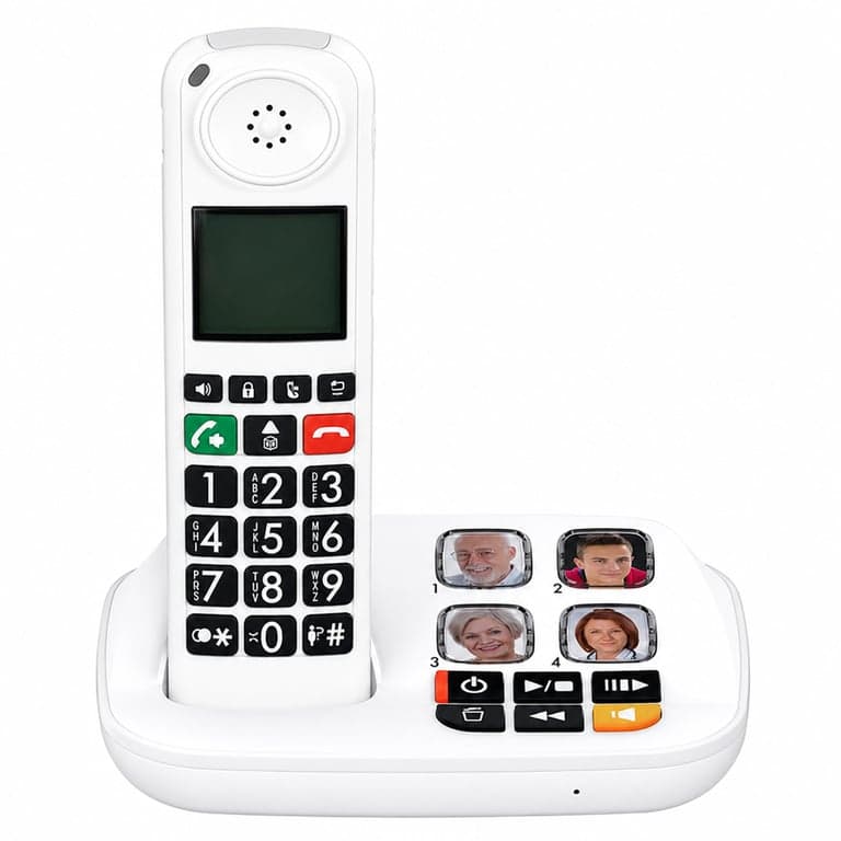 Telefon fix fără fir DECT Swissvoice Xtra 2355 – Taste mari, robot telefonic, Audio Boost, alb – Ambalaj incomplet, stare ca nouă