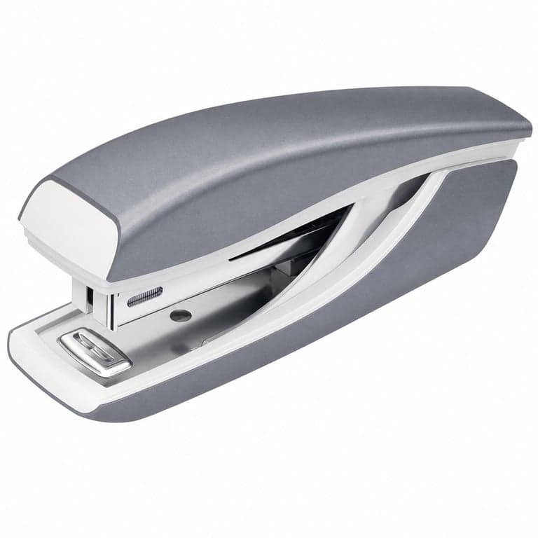 Capsator mini Leitz WOW, 10 coli, roz, metalic, cu 1000 de capse, defect parțial — defect, funcționează parțial: lipsește arcul (stare: vezi a 2-a imagine)