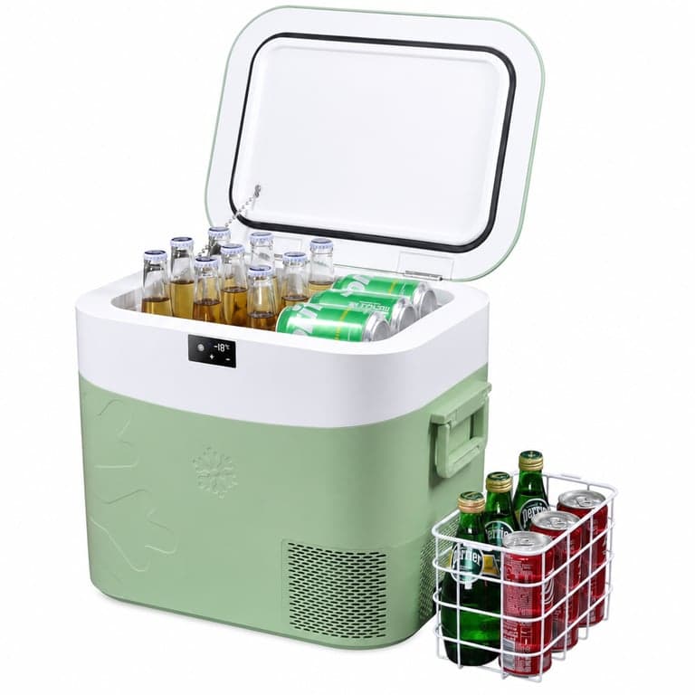 Ladă frigorifică auto portabilă BINGI 22L, 12V/24V DC și 100-240V AC, -18°C–15°C, pentru camping și călătorii — defectă (stare: vezi a 2-a imagine)