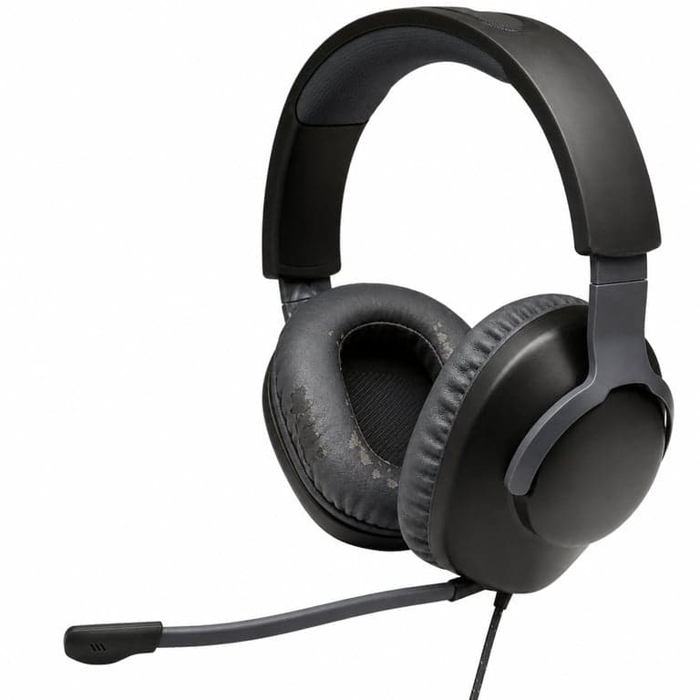 Căști gaming cu fir JBL Quantum 100 cu microfon, negre - utilizate, uzate — Prezintă urme de utilizare (stare: vezi a 2-a poză)