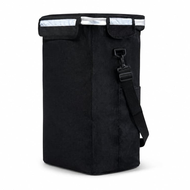 Cărucior de cumpărături din aluminiu VOUNOT cu 6 roți și geantă termoizolantă, 58 L, capacitate 40 kg, pentru urcat scări, pliabil, negru