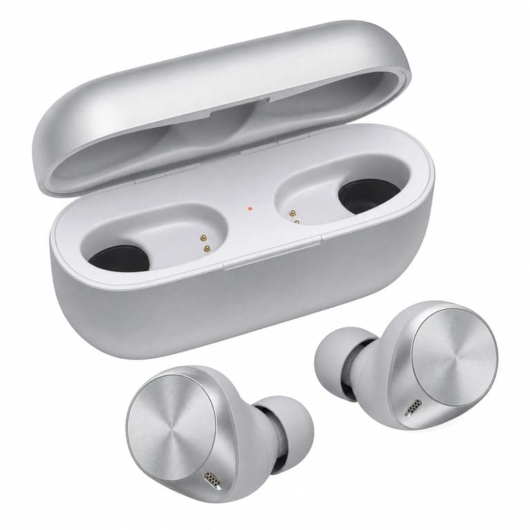 Căști wireless cu anularea zgomotului Technics EAH-AZ80E-S, argintiu, Bluetooth multipoint 3 — cablu de încărcare (stare: vezi a 2-a poză)