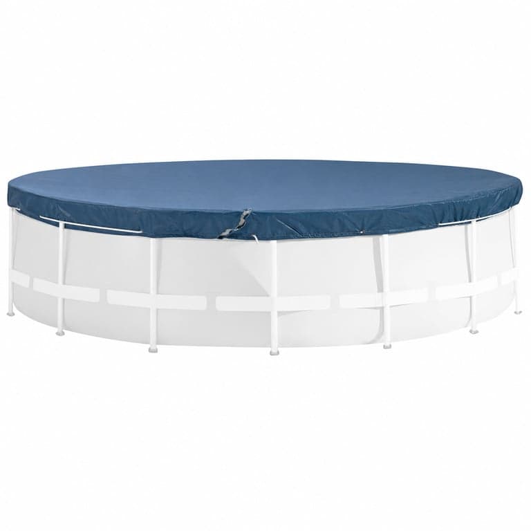 Prelată pentru piscină rotundă Intex Prism Frame Ø 366 — defectă, parțial funcțională: sfoara este ruptă într-o secțiune (stare: vezi a 2-a imagine)