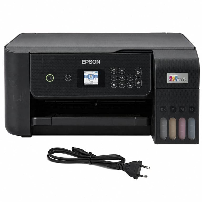 Imprimantă multifuncțională cu jet de cerneală Epson EcoTank ET-2870 A4 Wi-Fi, color, afișaj LCD — folosită, incompletă (stare: vezi imaginea a 2-a)