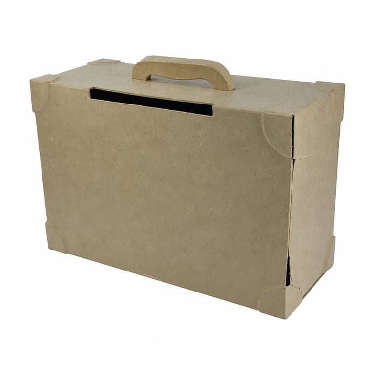 Valiză din papier-mâché Décopatch EV002O pentru decorat, 14,5 x 36 x — defect, funcționalitate parțială: ruptură pe o parte (stare: vezi a 2-a imagine)