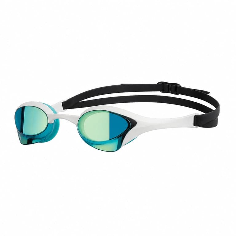 Ochelari de înot de competiție unisex Arena Cobra Ultra Swipe Mirror pentru adulți, lentile curbate cu efect oglindă, protecție UV, punte nazală interschimbabilă
