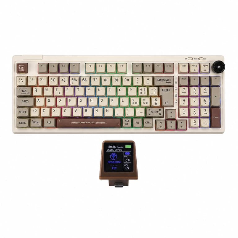 Tastatură mecanică EPOMAKER RT100 ISO cu 98 de taste, Wisteria — defectă, pentru piese: Are toate accesoriile (stare: vezi a 2-a imagine)