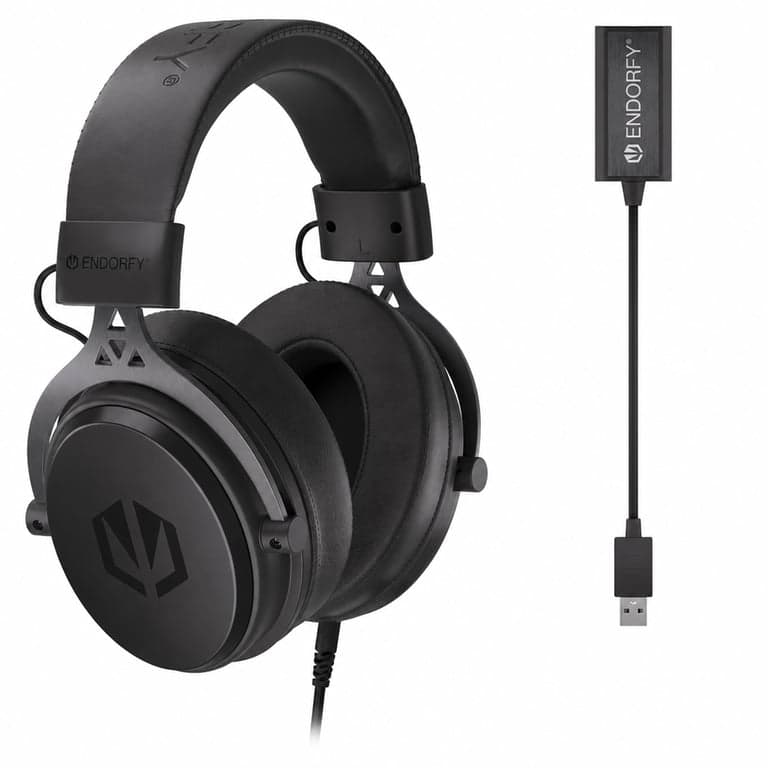 Căști de gaming ENDORFY Viro Plus USB 7.1 — defecte, funcționează parțial: difuzorul stâng nu se aude, lipsește microfonul (stare: vezi poza 2)