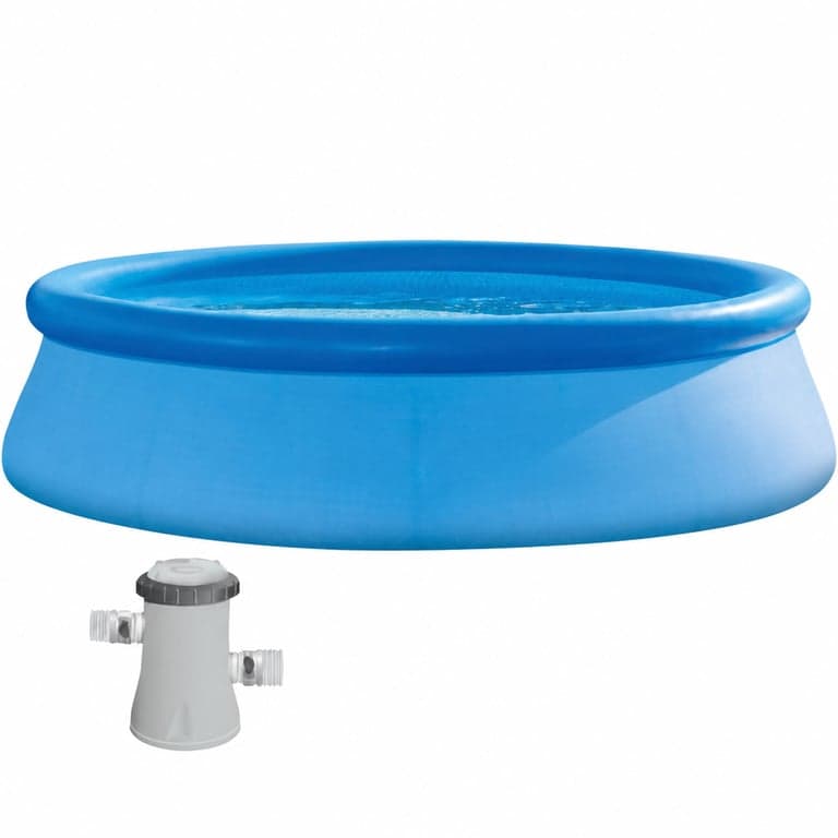 Set piscină rotundă Intex Easy Set cu pompă de filtrare — defectă, funcționează parțial: pompa de filtrare scoate un zgomot (stare: vezi a 2-a poză)