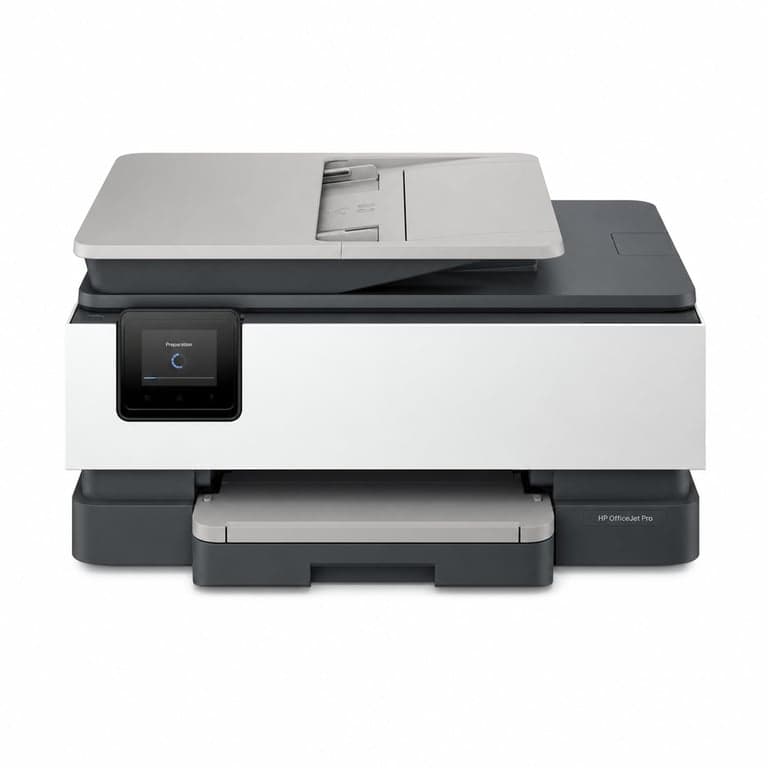 Imprimantă multifuncțională cu jet de cerneală HP OfficeJet Pro 8122e – DEFECTĂ, PARȚIAL — defectă, parțial funcțională: Pornește (stare: vezi imaginea 2)