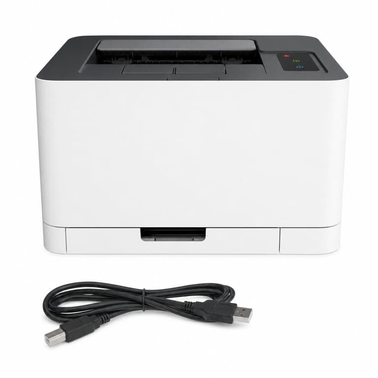 Imprimantă laser color HP Color Laser 150nw A4 Wi-Fi LAN USB — defectă, funcționează parțial: LED indicator de eroare aprins (stare: vezi a 2-a imagine)