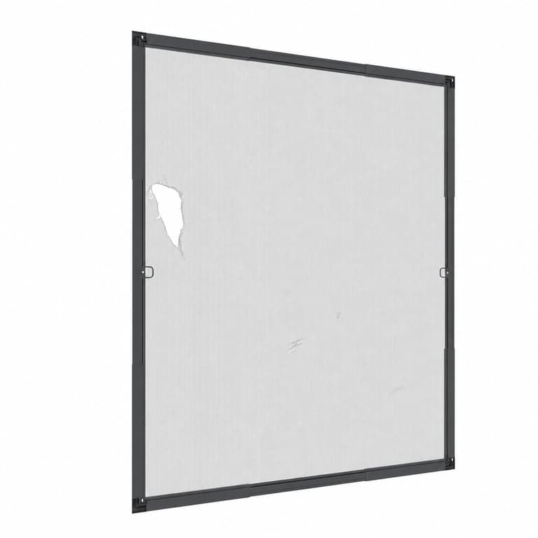 Plasă de insecte pentru fereastră Windhager Flexi Fit 130x150 cm antracit — defectă, funcționează parțial: plasă deteriorată (stare: vezi a 2-a fotografie)