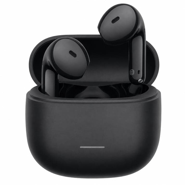 Căști TWS Bluetooth Xiaomi Redmi Buds 8 Active, negre, cu carcasă de încărcare — defecte, pentru piese (stare: vezi a 2-a poză)