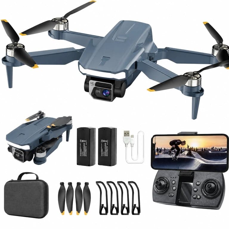 Dronă CHUBORY F89 cu cameră HD 1080P, WiFi FPV, 40 de minute timp de zbor, unghi larg de 120°, poziționare prin flux optic, 2 baterii