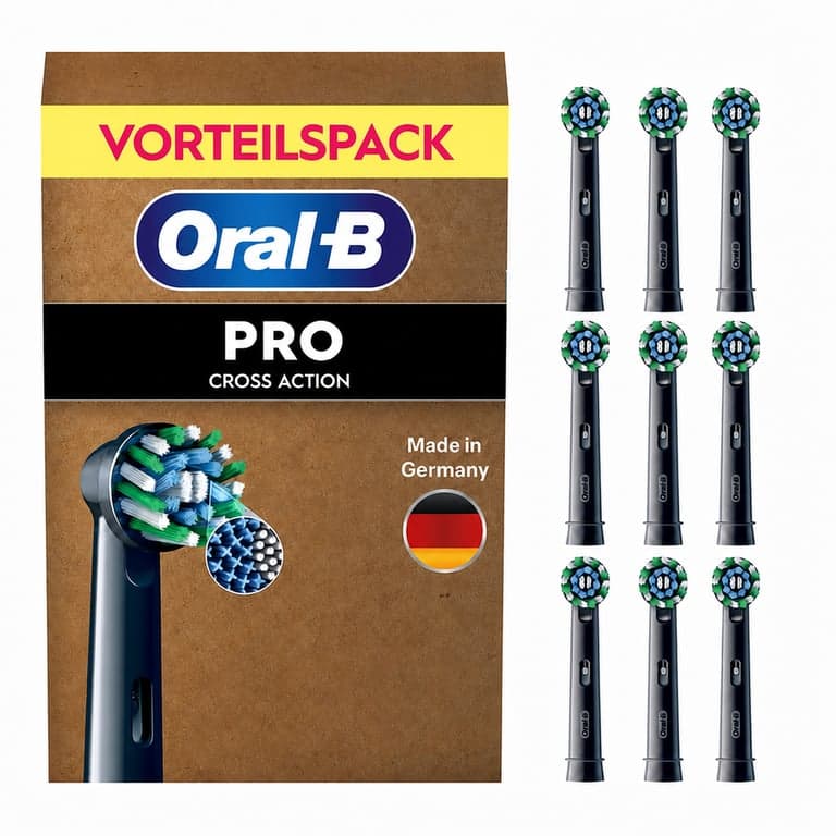 Capete de schimb pentru periuța de dinți electrică Oral-B PRO CrossAction, negru, 9 buc. - set cu stoc redus
