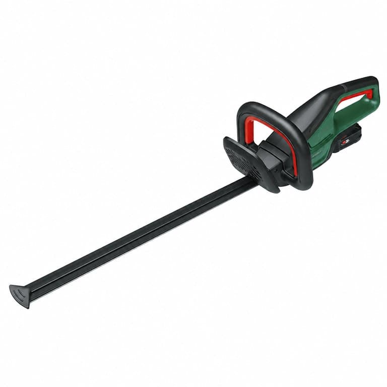 Foarfecă de tuns gard viu cu acumulator Bosch UniversalHedgeCut 18V-50, lungime lamă 50 cm, cu acumulator de 2,5 Ah, sistem 18V, utilizat (stare: vezi a 2-a fotografie)