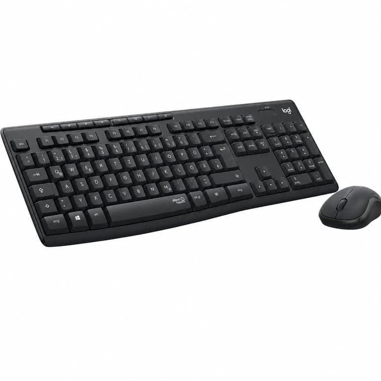Set tastatură și mouse wireless Logitech MK270, 2,4 GHz, receptor nano USB, compatibil Windows, negru - Produs incomplet, piesă de expunere