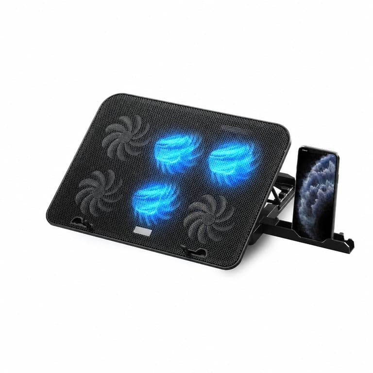 Cooler laptop NK pentru notebook-uri de 12-17 inchi, 6 ventilatoare silențioase, 5 — Nu se rotesc toate ventilatoarele (stare: vezi poza 2)