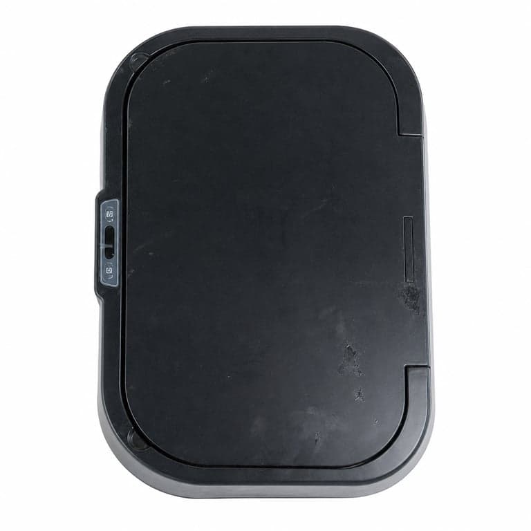 Coș de gunoi cu senzor Amazon Basics, 60 litri, oțel inoxidabil, formă dreptunghiulară, argintiu-negru, 60 L — utilizat