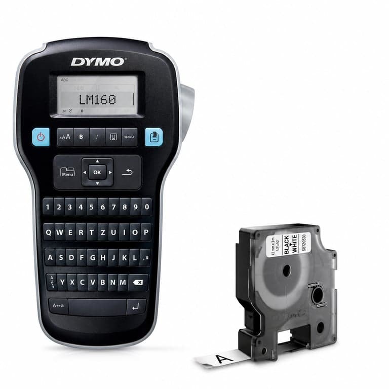 Aparat de etichetare portabil DYMO LabelManager 160 QWERTZ — Include doar banda de 12 mm!!! Cele de 6 și (stare: vezi a 2-a poză)
