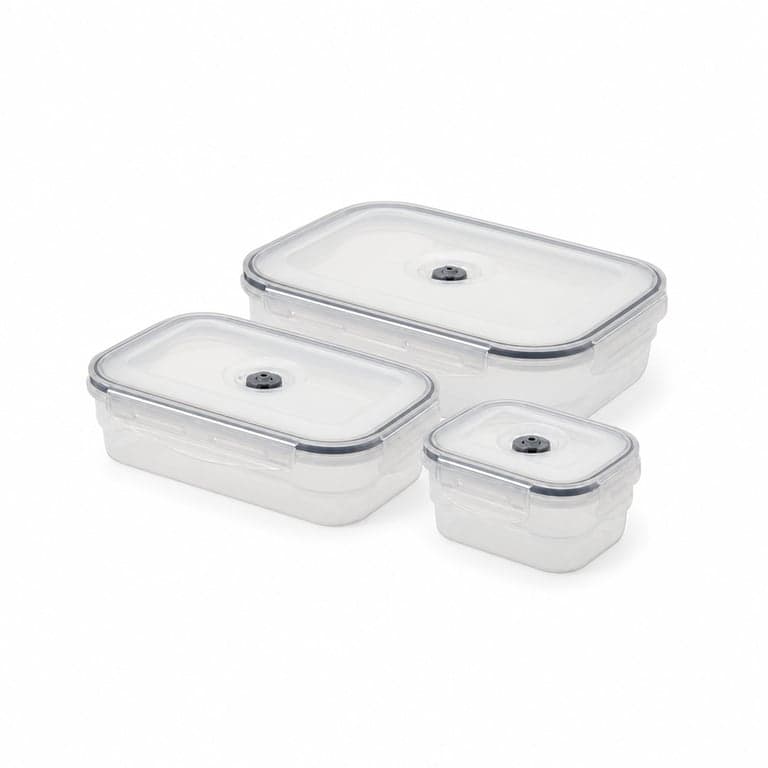Set recipiente pentru depozitarea alimentelor sub vid Compactor Aspifresh ACC922, 3 bucăți, fără BPA — pompa de vid manuală lipsește (stare: vezi a 2-a imagine)