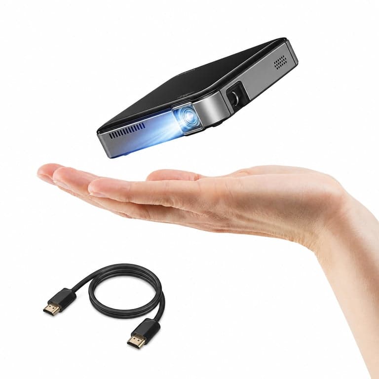 Mini proiector portabil DLP Yoton Y200 cu baterie încorporată — fără cablu de încărcare micro USB și fără suport de fixare (stare: vezi a 2-a imagine)