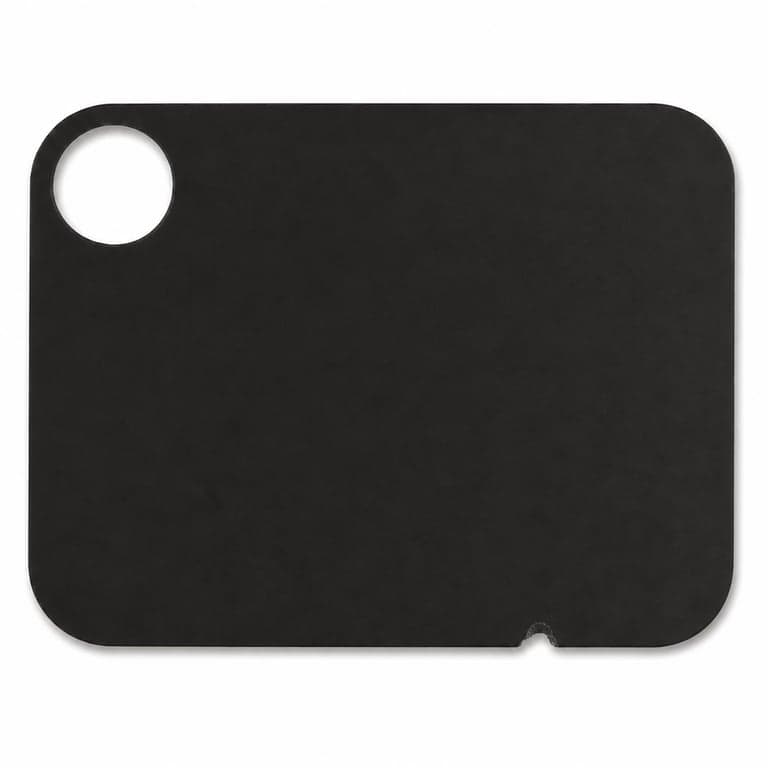 Tocător arcuit din fibră de celuloză și rășină, negru, 24x14 cm, grosime 6,5 mm — Colțul este ciobit (stare: vezi a 2-a imagine)