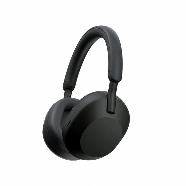 Căști wireless cu anulare a zgomotului Sony WH-1000XM5 cu carcasă neagră rigidă — Cablul USB nu este inclus (stare: vezi a 2-a fotografie)