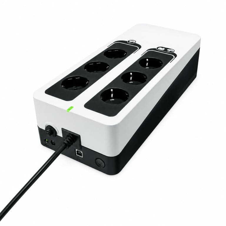 Sursă de alimentare neîntreruptibilă (UPS) Eaton 3S 550 DIN, 550 VA, 6 prize DIN, USB, protecție la supratensiune, alb-negru — (stare: vezi imaginea 2)