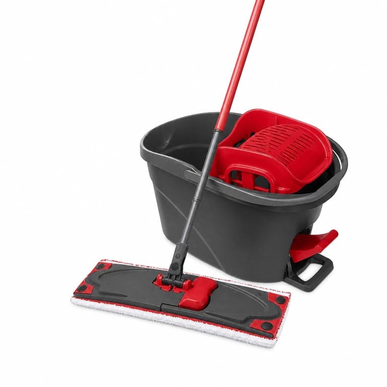 Set de curățare Vileda Ultramax XL Turbo 2in1 cu găleată și mâner, roșu-negru — Fără mop (stare: vezi a 2-a fotografie)