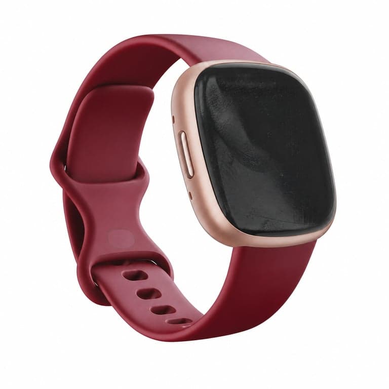 Ceas inteligent Fitbit Versa 4 cu GPS, culoare roșu zmeură, carcasă din aluminiu roz — defect, pentru piese: se încarcă (stare: vezi a 2-a poză)