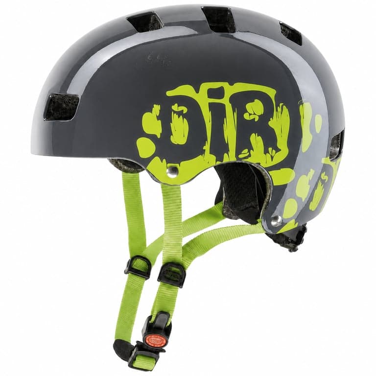 Cască de bicicletă pentru copii Uvex Kid 3, 51-55 cm, gri-lime — mici urme de utilizare pe partea superioară a căștii (stare: vezi a 2-a fotografie)