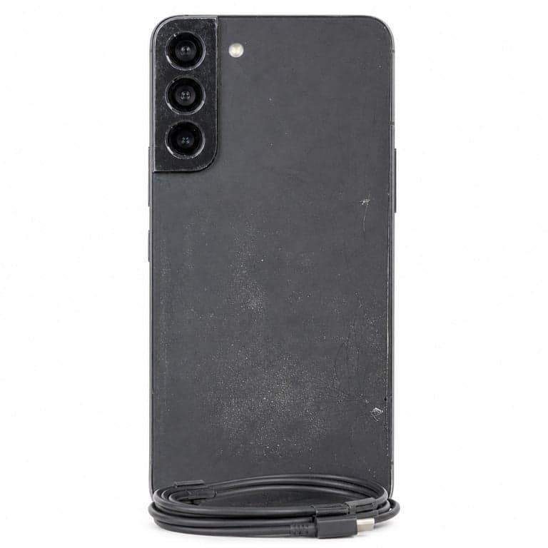 Smartphone Samsung Galaxy S22+ 5G 256GB Negru SM-S906BZKGEUB – Defect, pentru piese: nu pornește, crăpat (stare: vezi a 2-a poză)