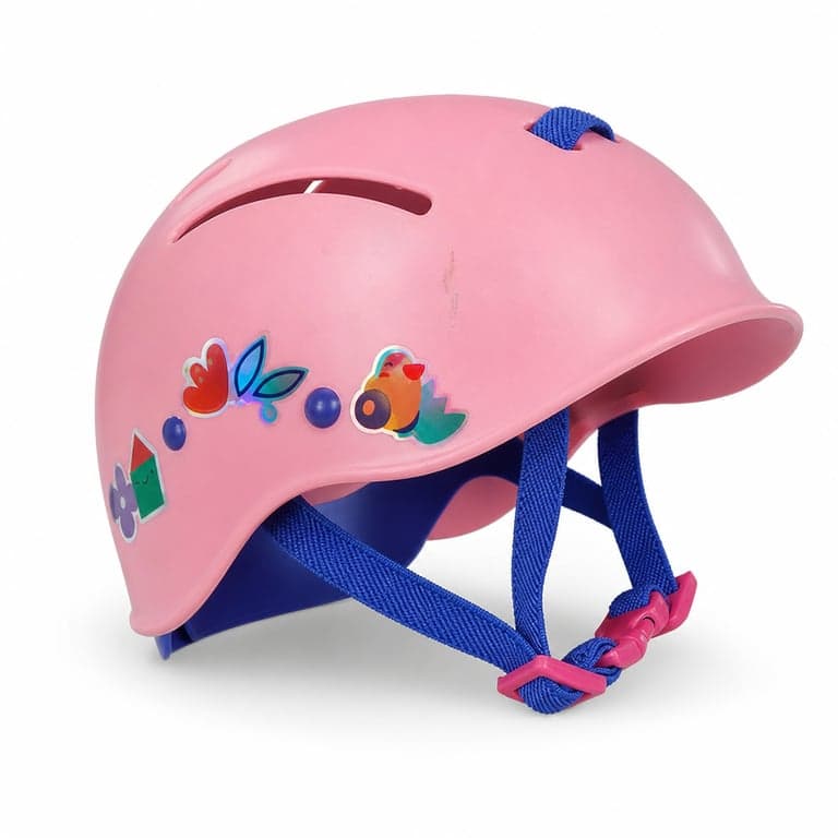 Cască de bicicletă BABY born pentru păpuși de 36 cm și 43 cm, reglabilă, cu model colorat — suprafață ușor scămoșată (stare: vezi a 2-a imagine)