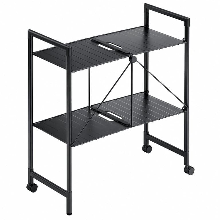 Raft universal pliabil cu roți Hailo Quickboard, negru mat – 1 buc. fără roată de schimb (incomplet, în rest ca nou)